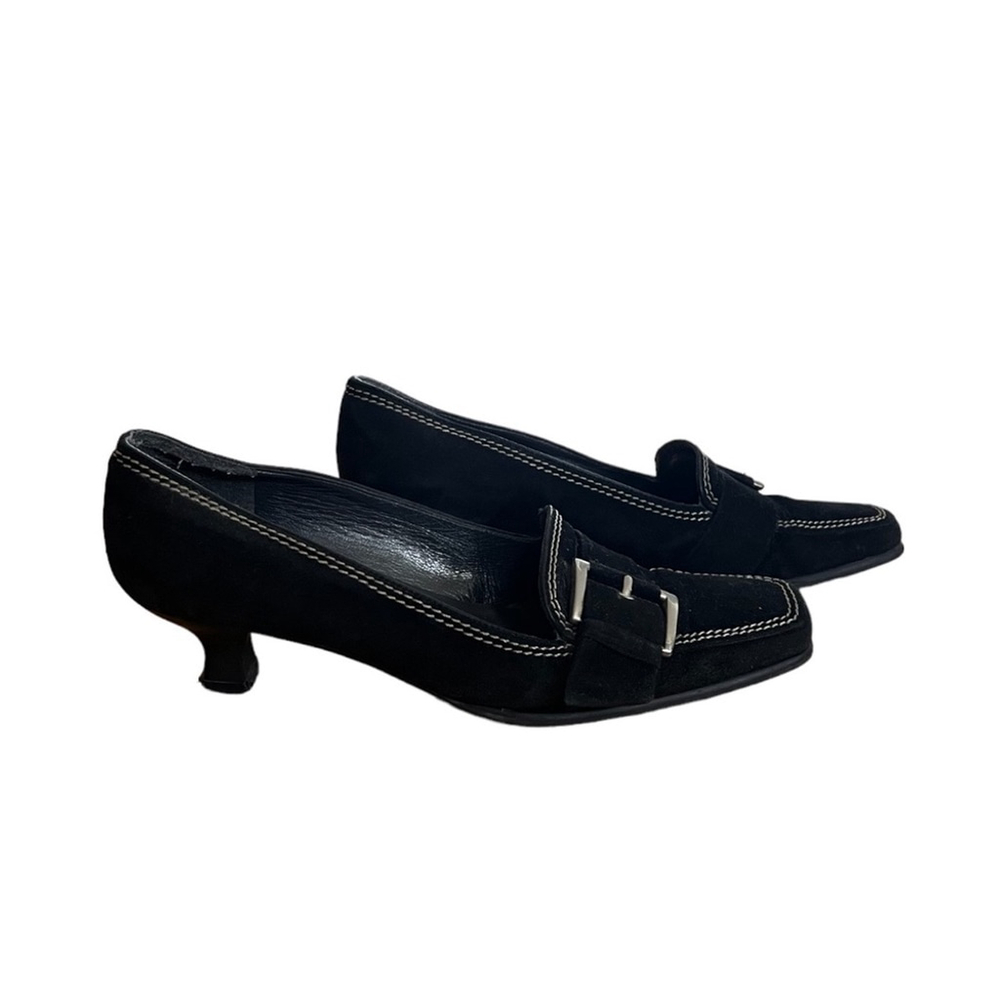 Vintage Stuart Weitzman Suede Square Toe Loafers